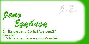 jeno egyhazy business card